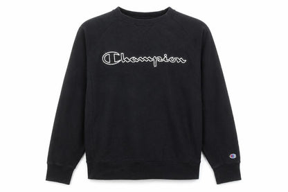 Champion Men's Black Pullover Sweatshirt Medium Embroidered Logo