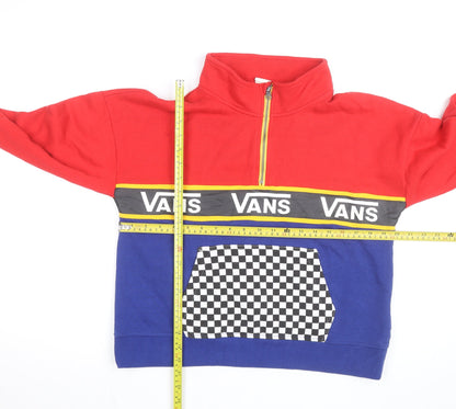 Vans Mens Multicoloured 1/2 Zip Sweatshirt M Retro Logo Streetwear