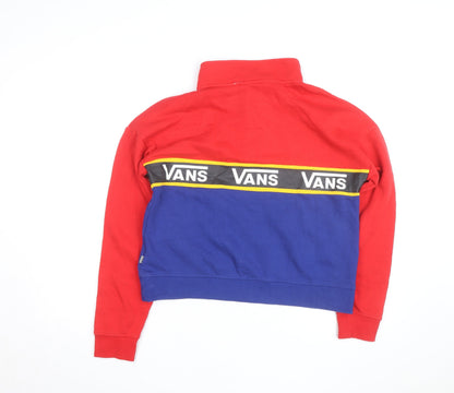 Vans Mens Multicoloured 1/2 Zip Sweatshirt M Retro Logo Streetwear