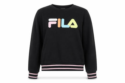 Fila Womens Black Sweatshirt Small Logo Crew Neck Pullover
