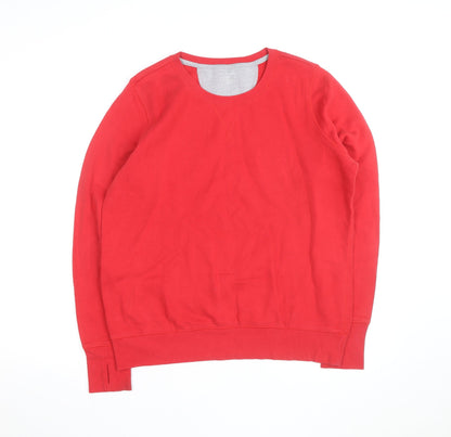 K Gear Men's Red Crew Neck Cotton Blend Pullover Sweatshirt Size L