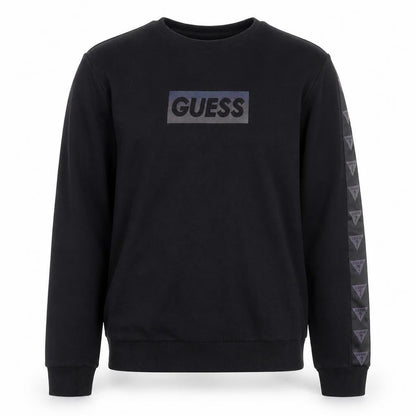 Guess Men's Black Logo Crew Neck Sweatshirt Medium
