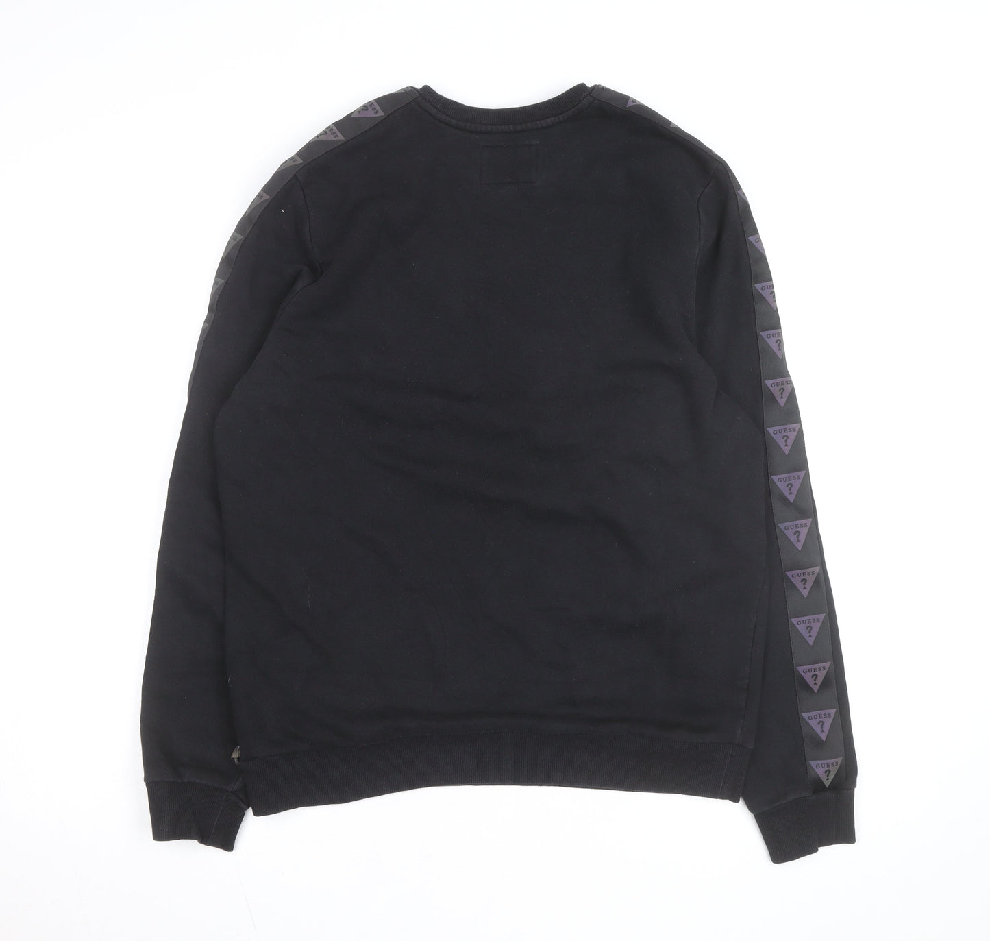 Guess Men's Black Logo Crew Neck Sweatshirt Medium