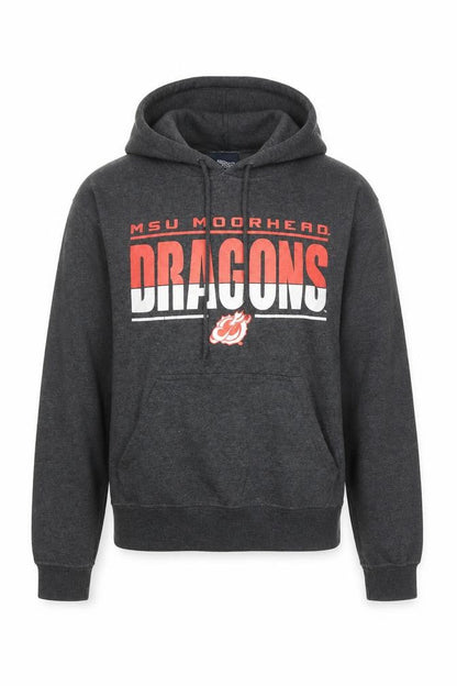 J America Men's Grey MSU Moorhead Dragons Pullover Hoodie Size S