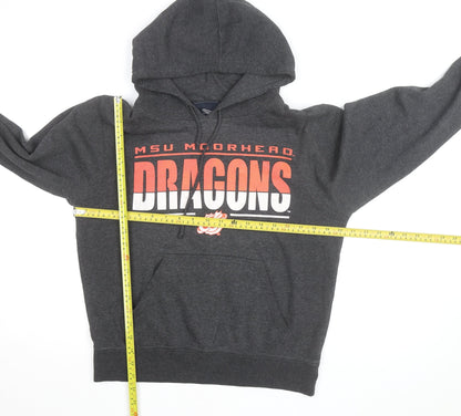 J America Men's Grey MSU Moorhead Dragons Pullover Hoodie Size S