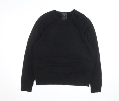 Guess Men's Black Cotton Crew Neck Pullover Sweatshirt L