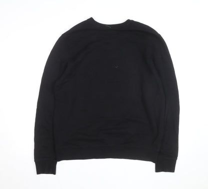 Guess Men's Black Cotton Crew Neck Pullover Sweatshirt L