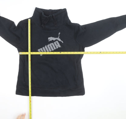 Puma Men's Black L Pullover Sweatshirt High Neck Logo Fleece