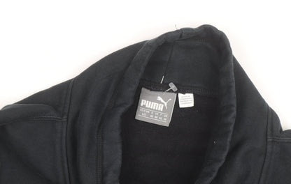Puma Men's Black L Pullover Sweatshirt High Neck Logo Fleece