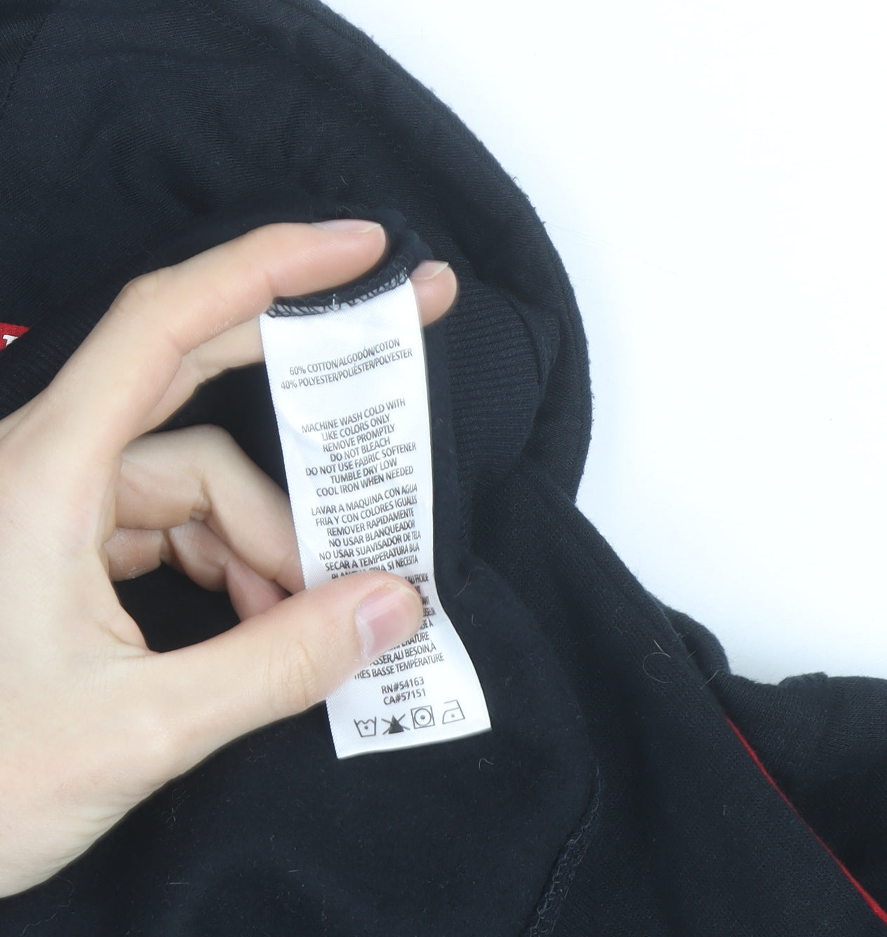 Tommy Hilfiger Men’s Black L Pullover Hoodie Logo Sports Fleece