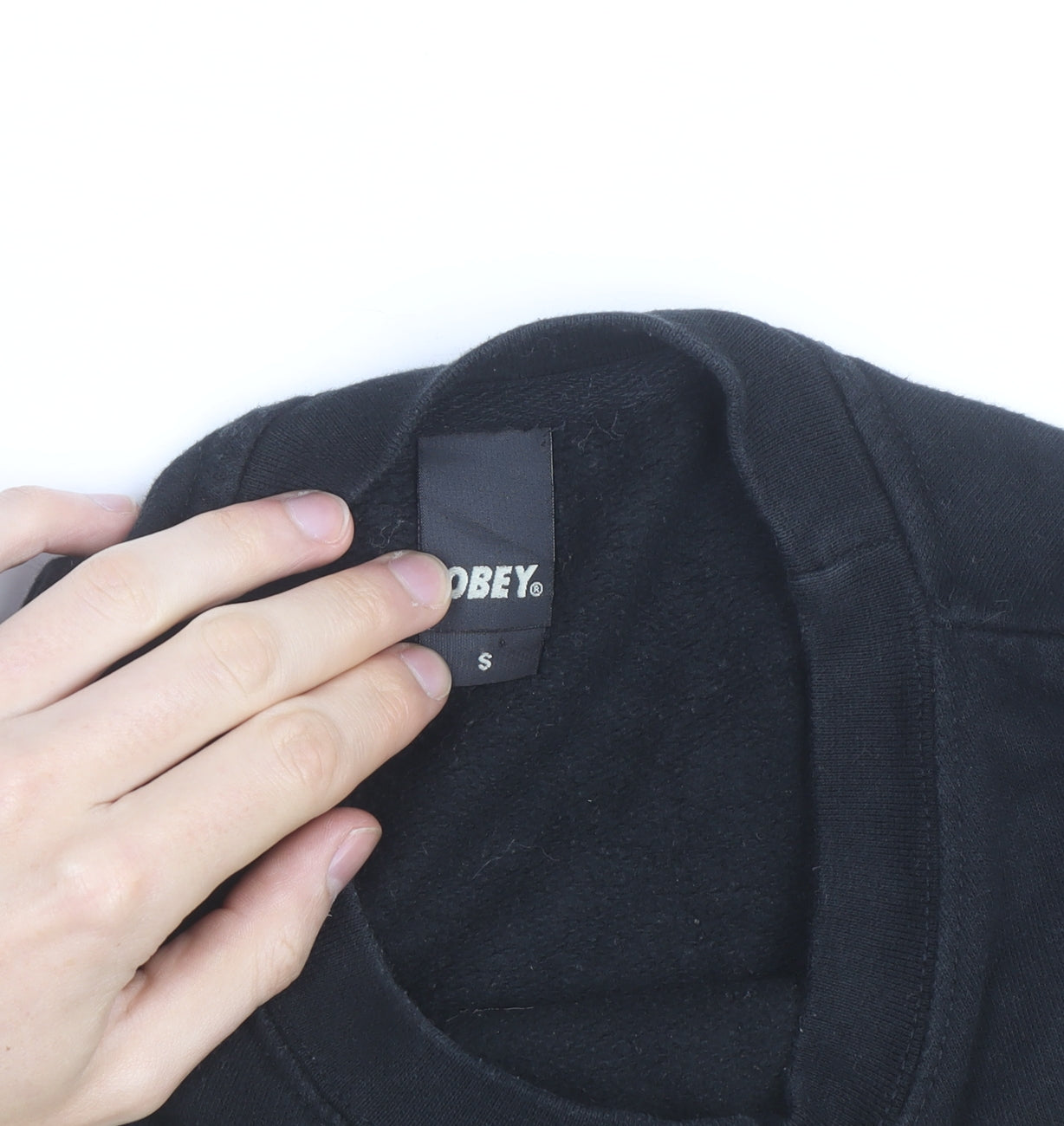 Obey Men's Black Small Pullover Graphic Sweatshirt