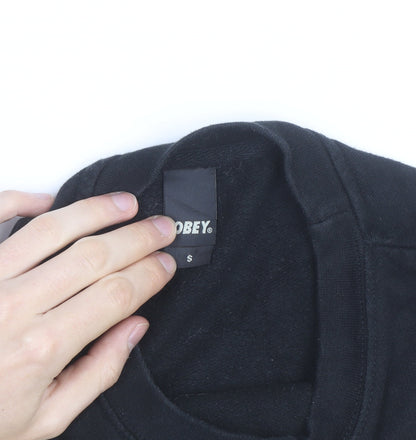 Obey Men's Black Small Pullover Graphic Sweatshirt