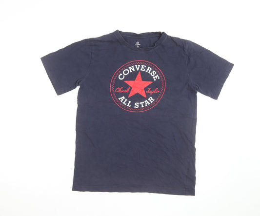 Converse Boys Blue Logo Graphic T-Shirt XL 13-15 Years Short Sleeve