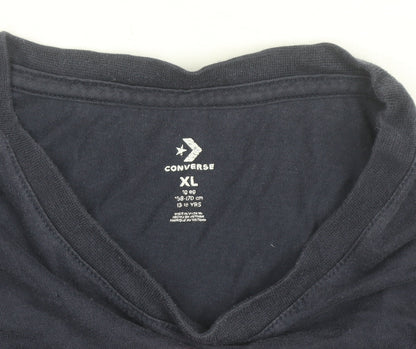 Converse Boys Blue Logo Graphic T-Shirt XL 13-15 Years Short Sleeve