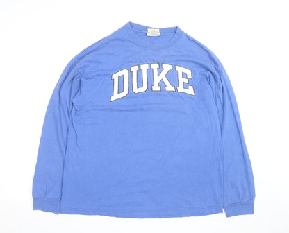 Steve & Barry’s Men Blue DUKE Long Sleeve Cotton Crew Neck Top XL