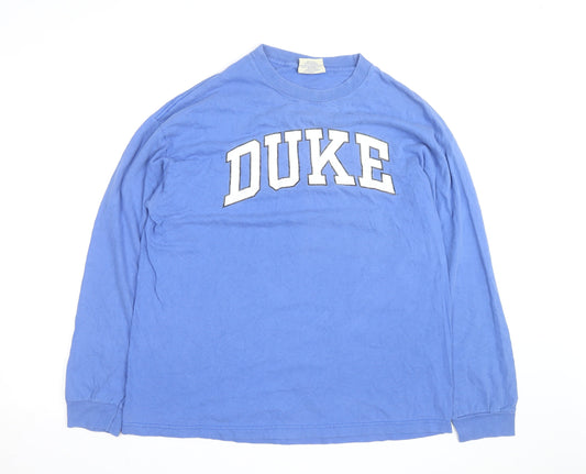 Steve & Barry’s Men Blue DUKE Long Sleeve Cotton Crew Neck Top XL
