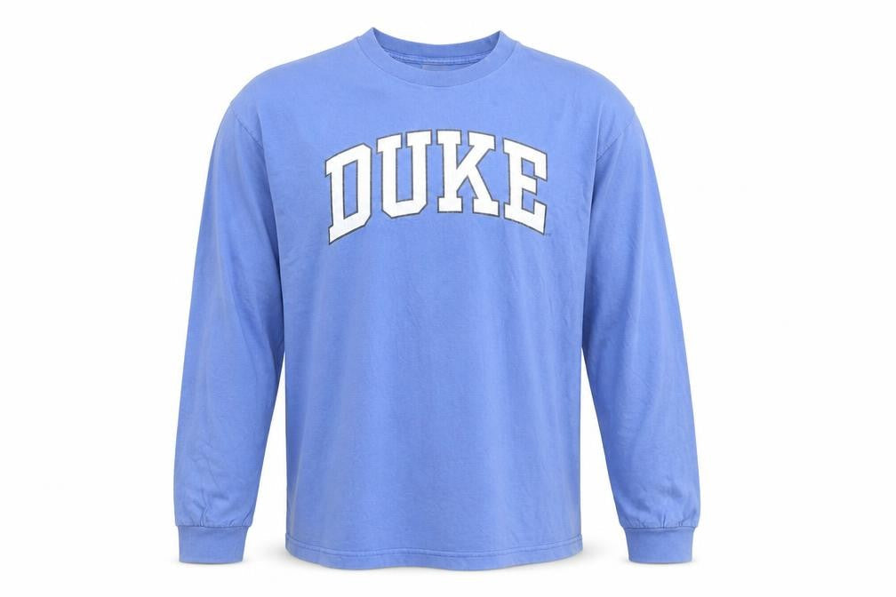 Steve & Barry’s Men Blue DUKE Long Sleeve Cotton Crew Neck Top XL