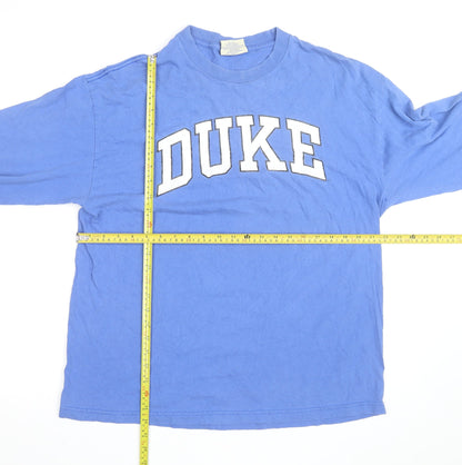 Steve & Barry’s Men Blue DUKE Long Sleeve Cotton Crew Neck Top XL