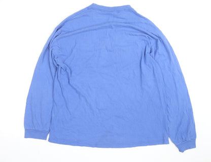 Steve & Barry’s Men Blue DUKE Long Sleeve Cotton Crew Neck Top XL