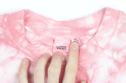 Vans Womens Pink Tie Dye Pullover Sweatshirt XS Cotton Casual