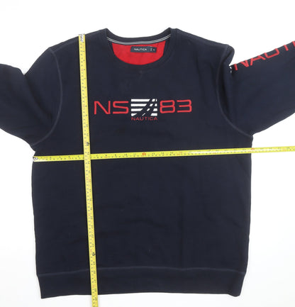 Nautica Men's Blue XL Pullover Sweatshirt Crew Neck Embroidered Logo