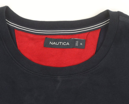 Nautica Men's Blue XL Pullover Sweatshirt Crew Neck Embroidered Logo