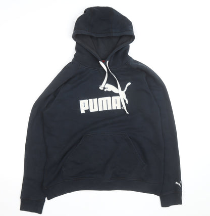 Puma Women Black Pullover Hoodie UK 16 DryCELL Logo Sweatshirt