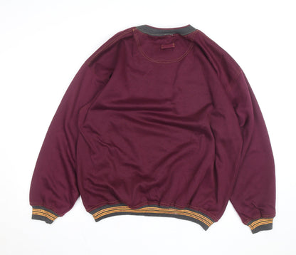 Gitano Men's Red XL Henley Sweatshirt with Logo Detail