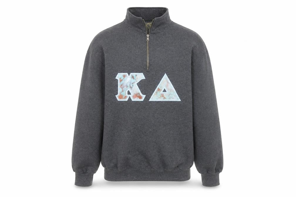 Jerzees Men's Grey 1/2 Zip College Graphic Sweatshirt M
