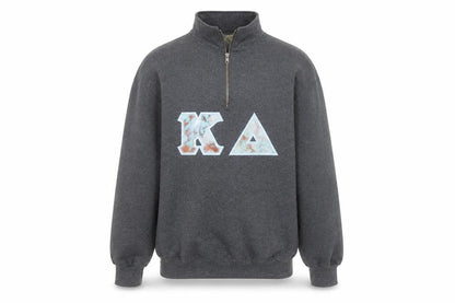 Jerzees Men's Grey 1/2 Zip College Graphic Sweatshirt M