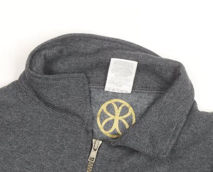 Jerzees Men's Grey 1/2 Zip College Graphic Sweatshirt M