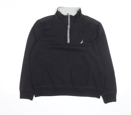 Nautica Men's Black 1/4 Zip Pullover Sweatshirt Size M