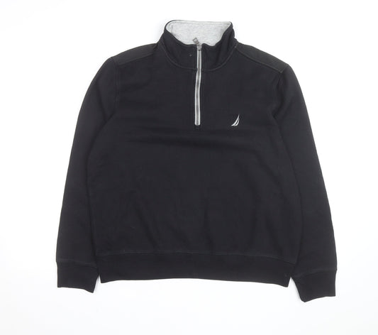 Nautica Men's Black 1/4 Zip Pullover Sweatshirt Size M