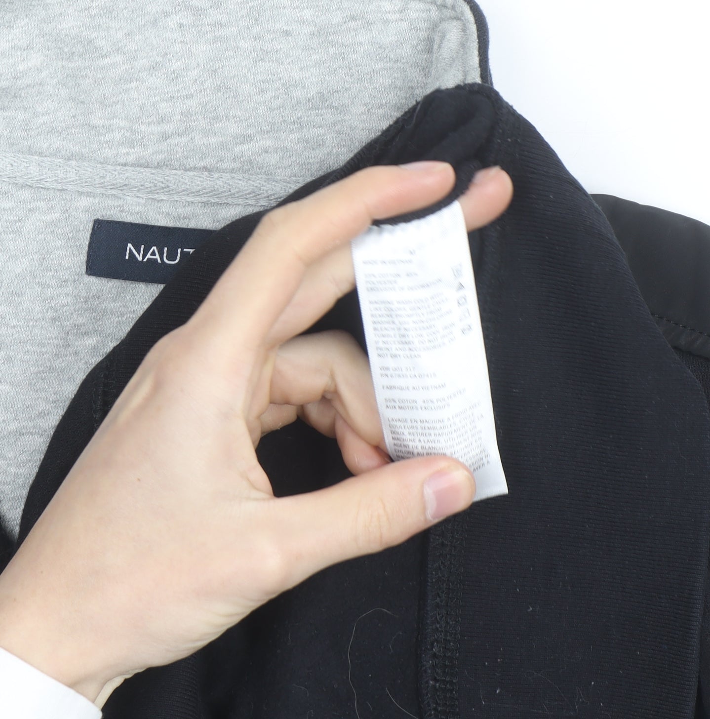 Nautica Men's Black 1/4 Zip Pullover Sweatshirt Size M