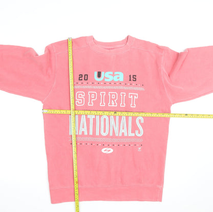 Comfort Colors Women's Pink USA Spirit Nationals Pullover Sweatshirt Size S