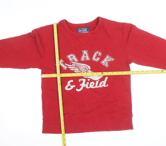 The Children's Place Boys Red Track & Field Graphic Crew Neck Sweatshirt 10-12 Years