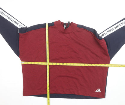 Adidas Women’s Burgundy & Navy Long Sleeve Sweatshirt XL Crew Neck