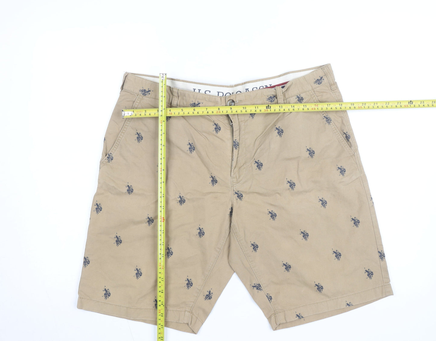 U.S. Polo Assn. Men's Beige Chino Shorts Size 36 Embroidered Polo Logo