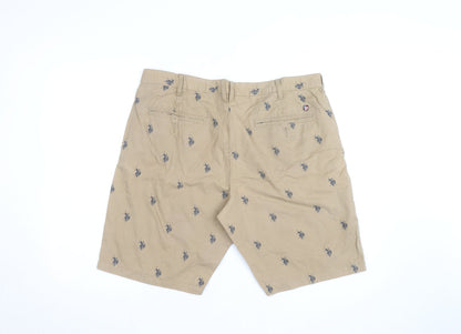 U.S. Polo Assn. Men's Beige Chino Shorts Size 36 Embroidered Polo Logo