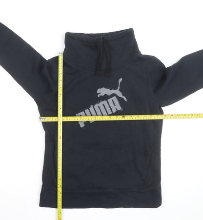 Puma Men's Black XS Pullover Sweatshirt High Neck Graphic Fleece