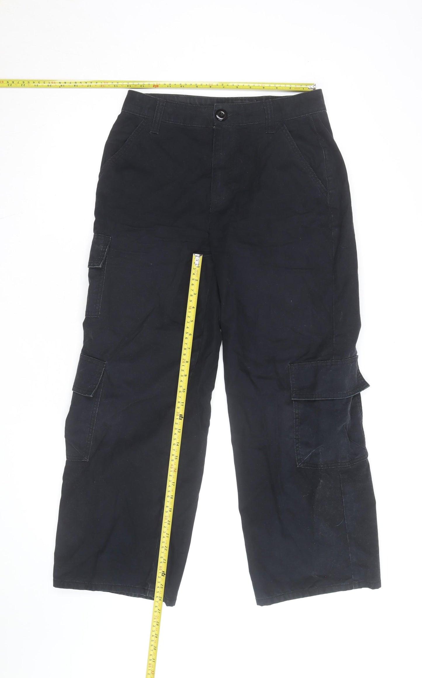 ASOS Women’s Black Petite Cargo Trousers Size 10 Cotton