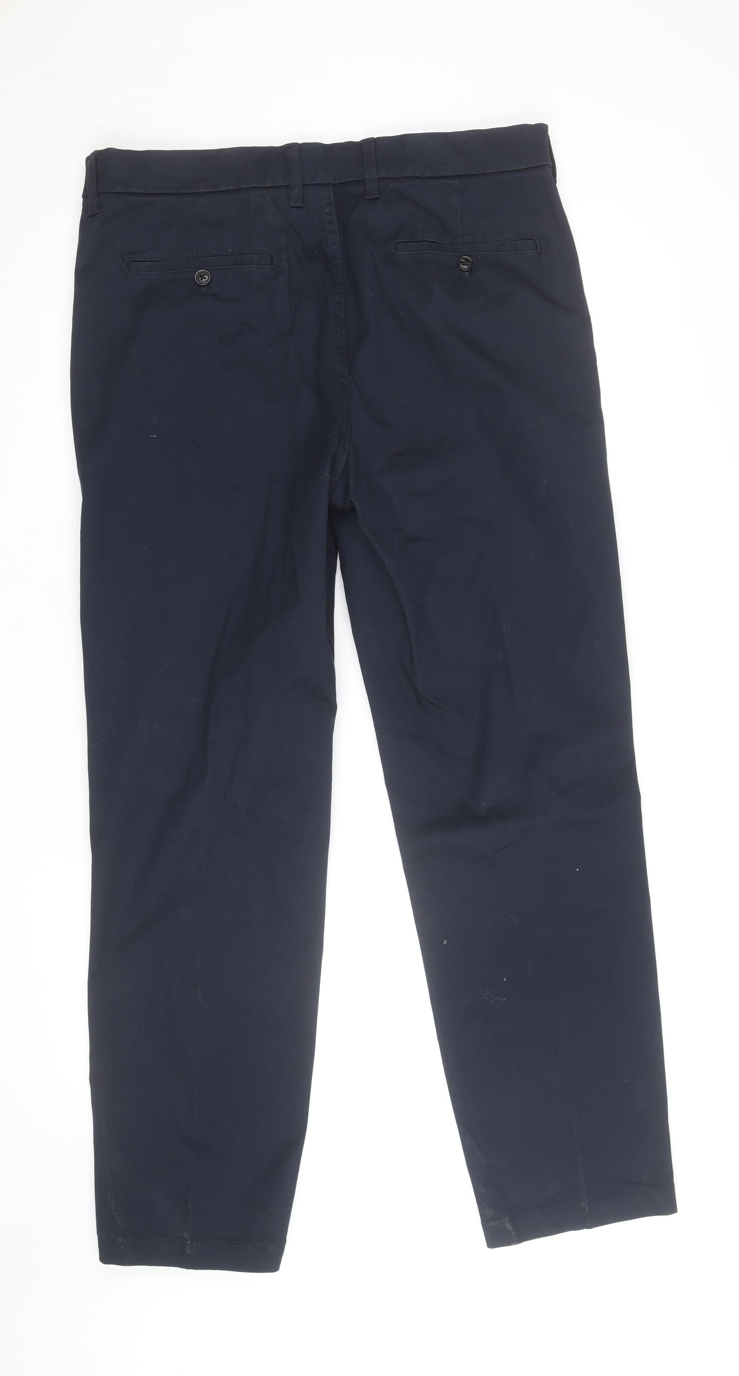 Marks and Spencer Men's Blue Chino Trousers 36W 31L Regular Fit