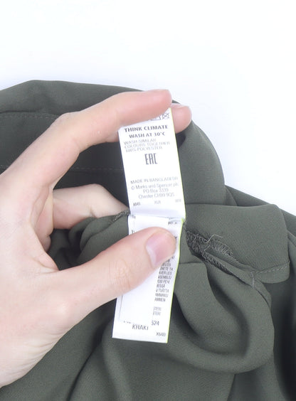 Marks and Spencer Women Green Size 10 Polyester Shirt