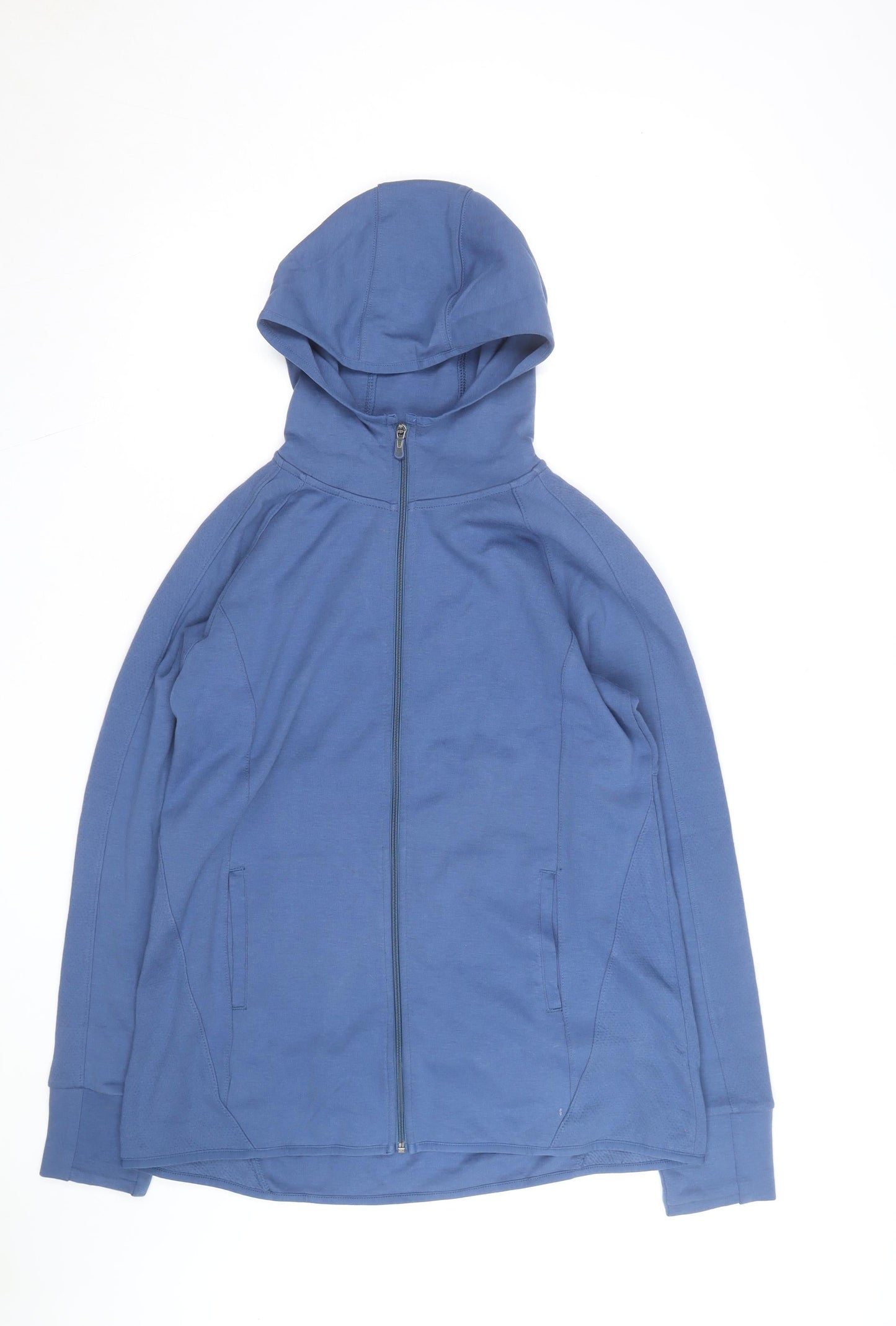 Tek Gear Men's Blue Full Zip Hoodie Size L Lightweight Cotton Blend