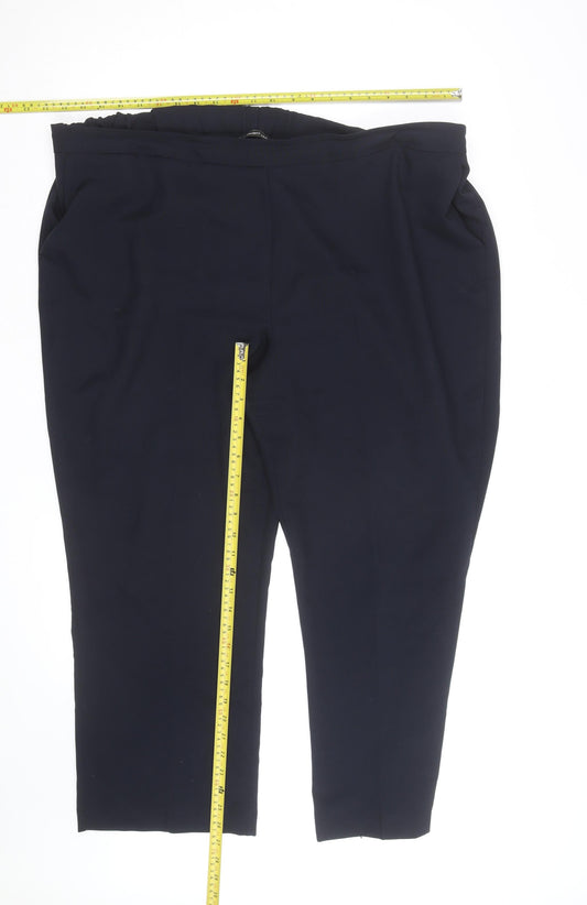 Bonmarché Women's Black Size 22 Straight Leg Easy Care Trousers