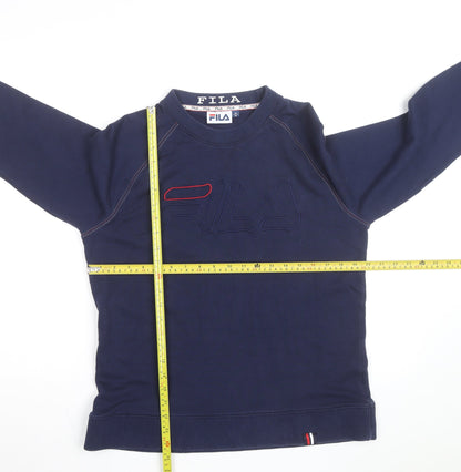 FILA Men's Blue Logo Crew Neck Pullover Sweatshirt Size M