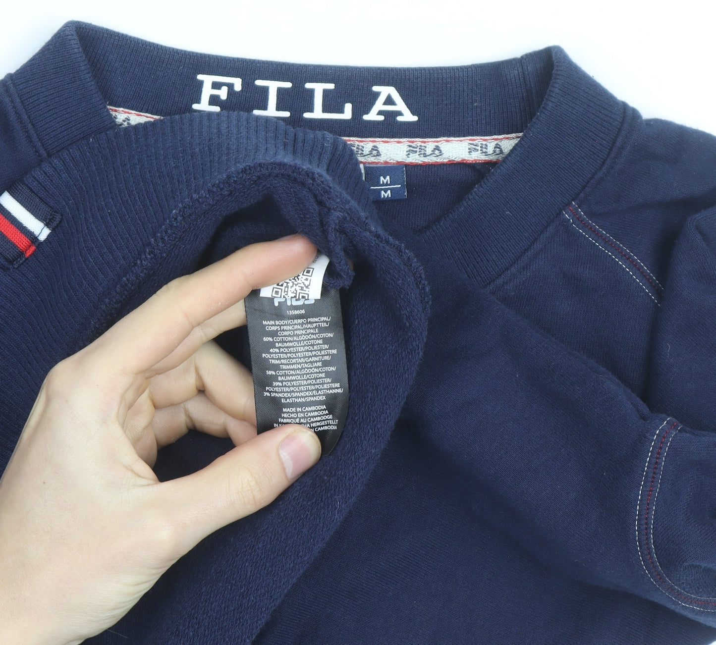 FILA Men's Blue Logo Crew Neck Pullover Sweatshirt Size M