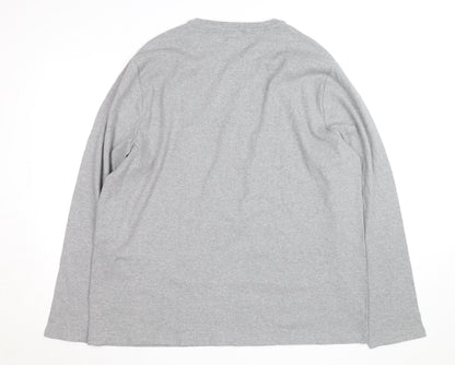 Marks and Spencer Men's Grey 2XL Long Sleeve Pyjama Top