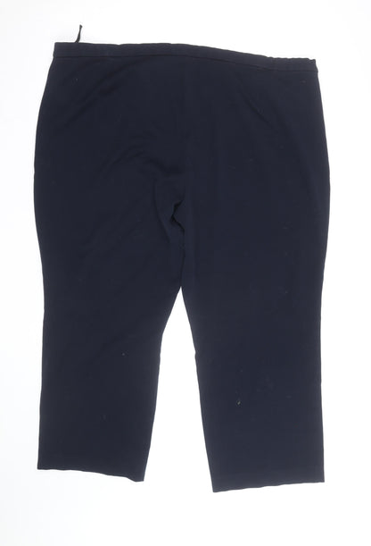 Marks and Spencer Women's Navy Plus Size 22 Stretch Trousers