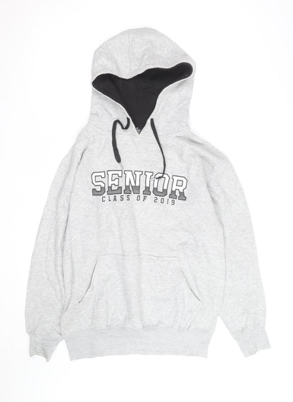 Team Clothing Men's Grey Pullover Hoodie Small - Senior Class of 2019 Graphic Print